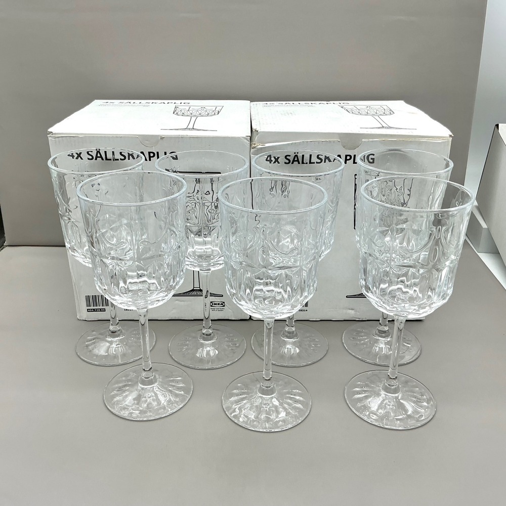 IKEA SÄLLSKAPLIG Wine Glasses Hanna-Kaarina Heikkilä 9oz 27cl Set of 7 w Boxes